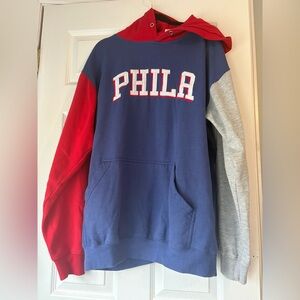 Fanatics PHILA Tri-Color Hoodie - Red, Blue, Gray
